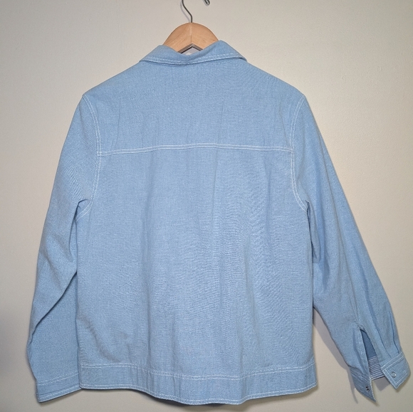 Draper's & Damons Light Blue Denim Button-Up Shirt Large - Picture 7 of 7